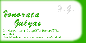honorata gulyas business card